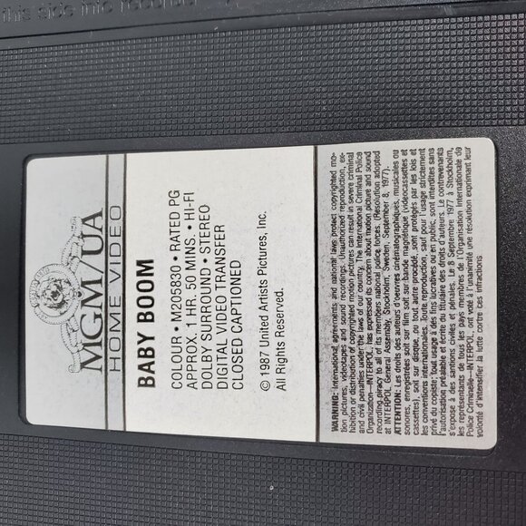 Baby Boom VHS 1987 Diane Keaton Romantic Comedy MGM UA Movie Time Tested - Picture 6 of 7